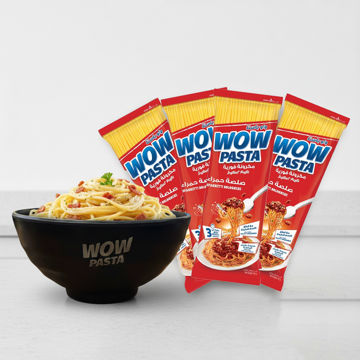 پک 4 تایی با کاسه - پاستای فوری 3 دقیقه ای با طعم بلونیز واو پاستا